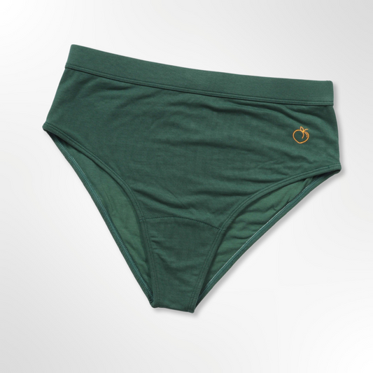 Sustainable briefs, infused with healing Zinc Oxide in green 